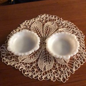 Vintage Anchor Hocking Milk Glass Set of 2
